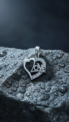 گردنبند مینیمال زنانه طرح قلب و Love
