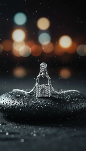 گردنبند نقره ۹۲۵ طرح قفل نگیندار 🔐💎✨